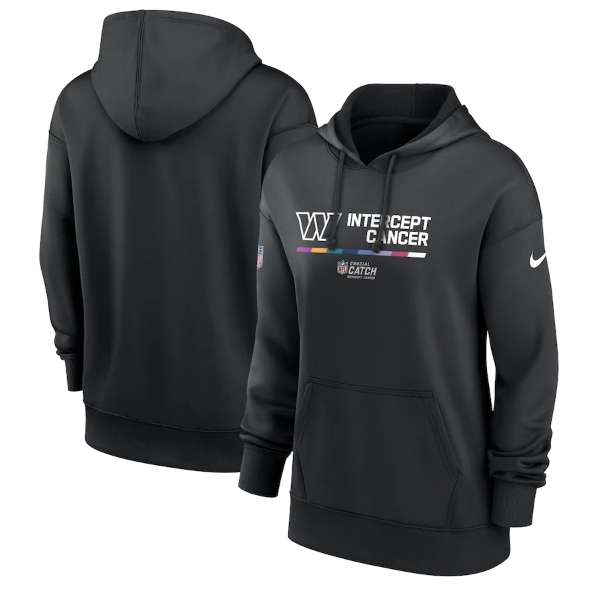 Women's Washington Commanders 2022 Black NFL Crucial Catch Therma Performance Pullover Hoodie(Run Small)